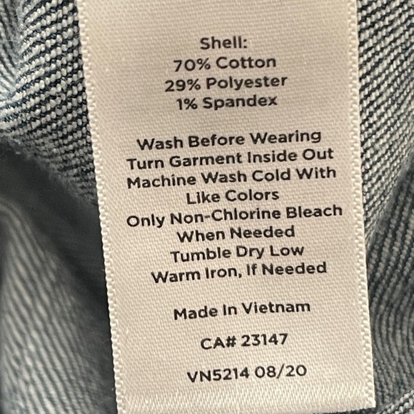 TALBOTS Talbots Stretch Denim A-Line Button Front Midi Jean Skirt Size 6 - Picture 5 of 6